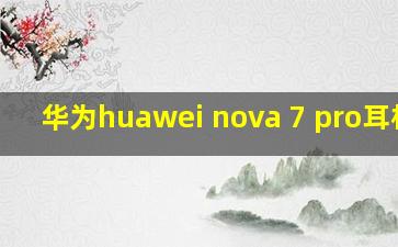 华为huawei nova 7 pro耳机孔